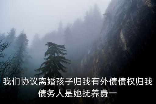 我們協(xié)議離婚孩子歸我有外債債權(quán)歸我債務人是她撫養(yǎng)費一