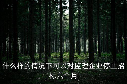 什么情況下可以終止招標(biāo)，什么樣的情況下可以對(duì)監(jiān)理企業(yè)停止招標(biāo)六個(gè)月