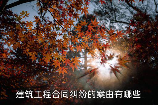 建筑工程合同糾紛的案由有哪些
