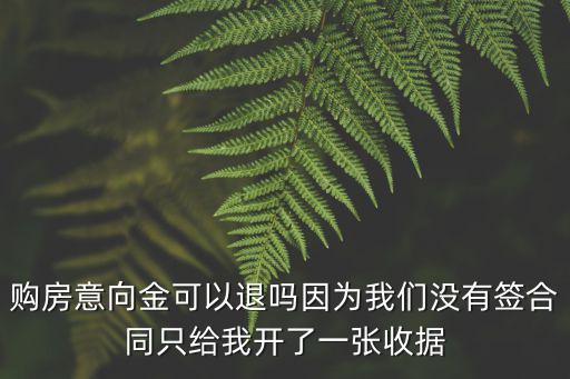 購房意向金可以退還嗎，購房意向金可以退嗎因為我們沒有簽合同只給我開了一張收據(jù)