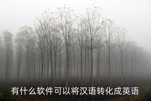 漢語翻譯成英文的軟件，打字時把中文翻譯成英語的軟件