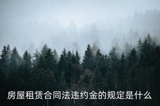 房屋租賃合同法違約金的規(guī)定是什么