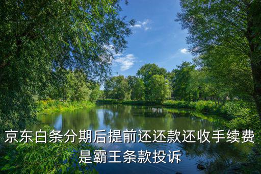 霸王條款去哪里投訴，京東白條分期后提前還還款還收手續(xù)費(fèi)是霸王條款投訴