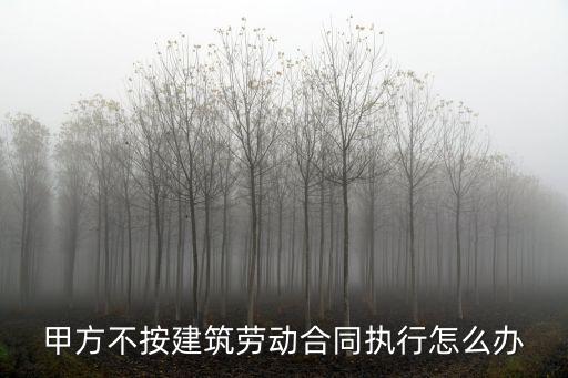 甲方不按合同執(zhí)行怎么辦，甲方不按建筑勞動合同執(zhí)行怎么辦
