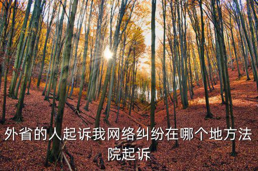 網(wǎng)絡(luò)案件起訴地在哪里起訴，外省的人起訴我網(wǎng)絡(luò)糾紛在哪個(gè)地方法院起訴
