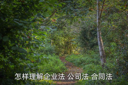 企業(yè)合作合同法，怎樣理解企業(yè)法 公司法 合同法