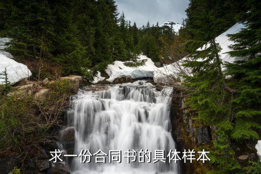 求一份合同書的具體樣本