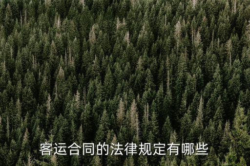 客運(yùn)合同的法律規(guī)定有哪些