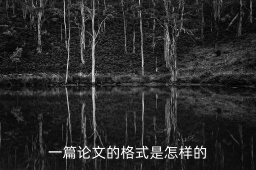 一篇標準的論文格式，論文的具體格式