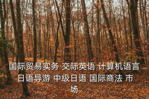 國際貿(mào)易實務(wù) 交際英語 計算機(jī)語言 日語導(dǎo)游 中級日語 國際商法 市場
