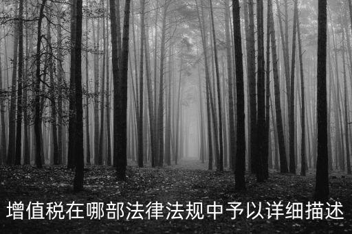 增值稅在哪部法律法規(guī)中予以詳細描述
