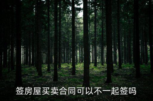 簽房屋買賣合同可以不一起簽嗎