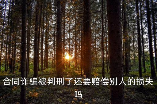 合同詐騙被判刑了還要賠償別人的損失嗎