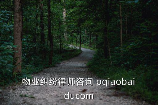 物業(yè)糾紛律師咨詢 pqiaobaiducom