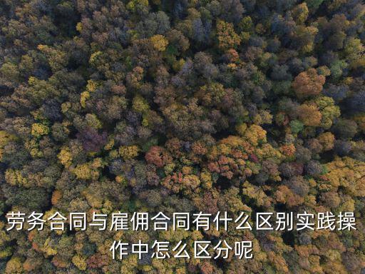 勞務(wù)合同與雇傭合同有什么區(qū)別實(shí)踐操作中怎么區(qū)分呢