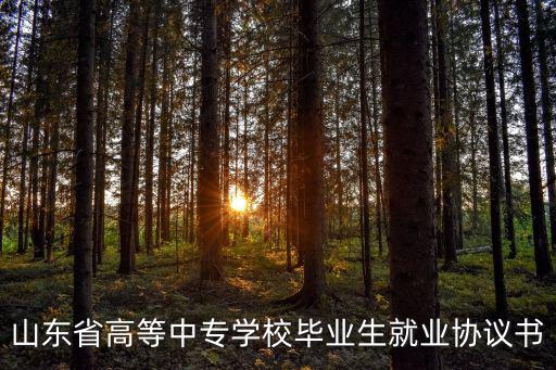 中職三方協(xié)議模板，山東省高等中專學(xué)校畢業(yè)生就業(yè)協(xié)議書