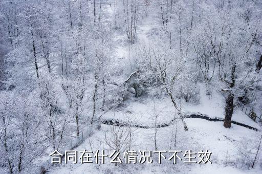 合同在什么情況下不生效