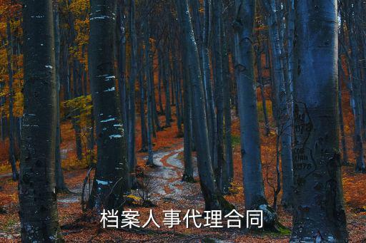 檔案人事代理合同