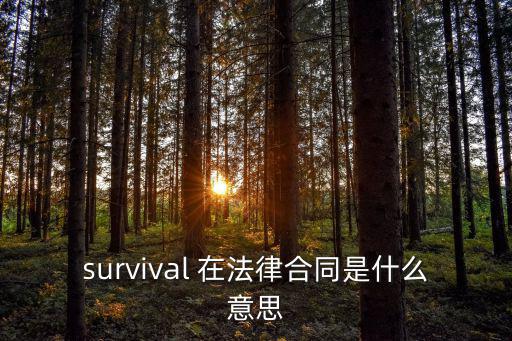 survival 在法律合同是什么意思