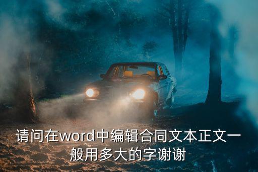 請問在word中編輯合同文本正文一般用多大的字謝謝