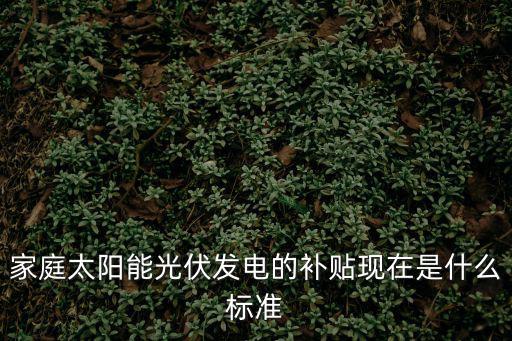 太陽能發(fā)電補貼政策最新，家庭太陽能光伏發(fā)電的補貼現在是什么標準