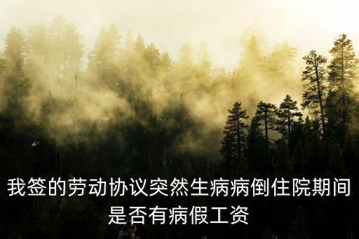 我簽的勞動(dòng)協(xié)議突然生病病倒住院期間是否有病假工資