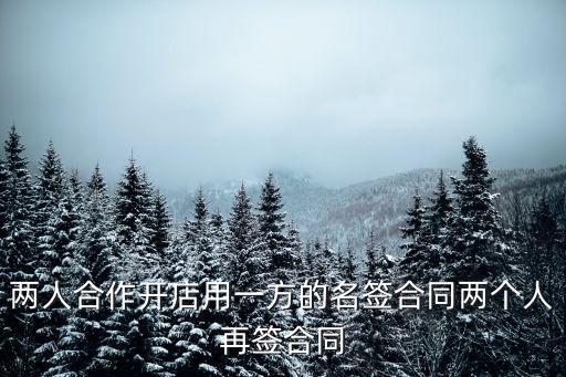 兩人合作開店用一方的名簽合同兩個人再簽合同