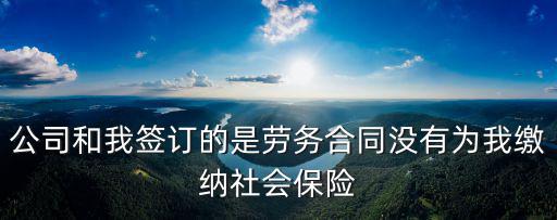 公司和我簽訂的是勞務(wù)合同沒(méi)有為我繳納社會(huì)保險(xiǎn)