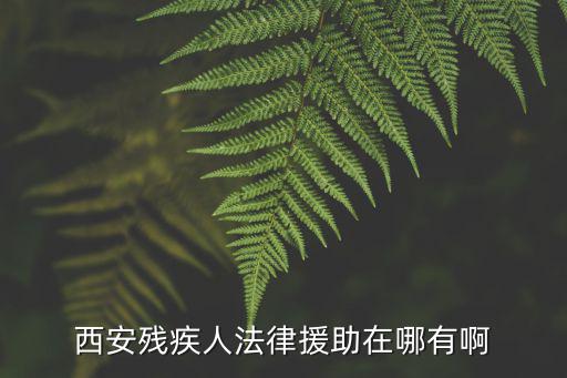 西安殘疾人法律援助在哪有啊