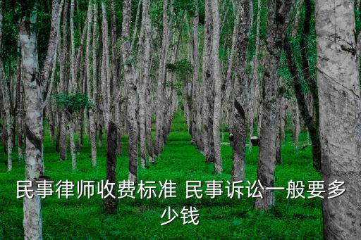 民事律師收費標準 民事訴訟一般要多少錢