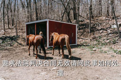 法院主動認定合同無效的處理，要求法院判決合同無效請問此事如何處理