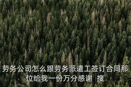 勞務(wù)公司怎么跟勞務(wù)派遣工簽訂合同那位給我一份萬分感謝  搜