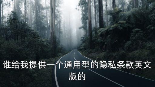 誰(shuí)給我提供一個(gè)通用型的隱私條款英文版的