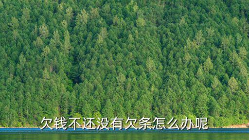 民法典欠錢不還怎么辦沒有欠條，借錢不還沒有欠條怎么辦