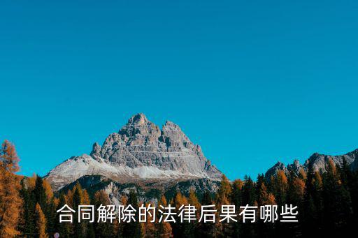 合同解除的法律后果有哪些