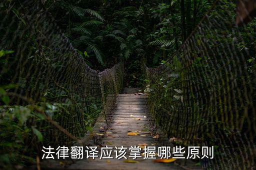 法律翻譯應(yīng)該掌握哪些原則