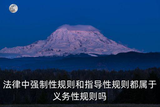 法律中強制性規(guī)則和指導性規(guī)則都屬于義務性規(guī)則嗎