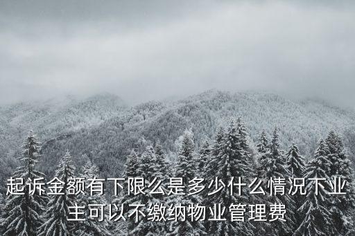 起訴金額有下限么是多少什么情況下業(yè)主可以不繳納物業(yè)管理費(fèi)