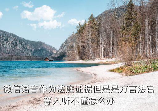 起訴錄音證據(jù)需要翻譯成文字嗎，微信語(yǔ)音作為法庭證據(jù)但是是方言法官等人聽不懂怎么辦