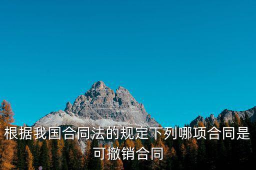 根據(jù)合同法的規(guī)定 下列，根據(jù)我國(guó)合同法的規(guī)定下列哪項(xiàng)合同是可撤銷(xiāo)合同