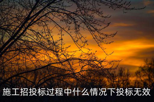施工招投標過程中什么情況下投標無效