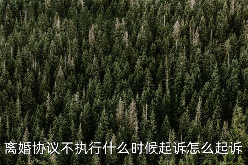 離婚協(xié)議不執(zhí)行什么時(shí)候起訴怎么起訴