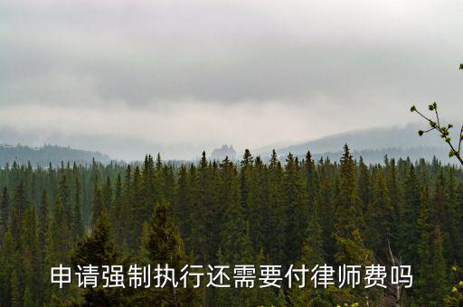 申請強制執(zhí)行還需要付律師費嗎
