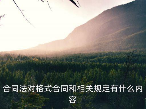 合同法對格式合同和相關(guān)規(guī)定有什么內(nèi)容