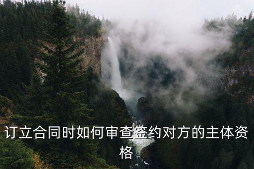 如何審查合同主體資格，訂立合同時如何審查簽約對方的主體資格