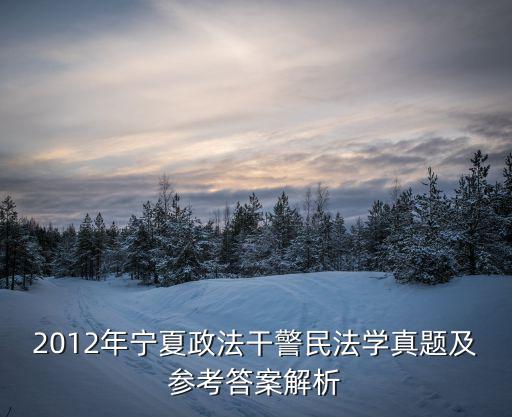 法考民法真題，2012年寧夏政法干警民法學真題及參考答案解析