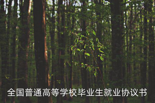 全國普通高等學(xué)校畢業(yè)生就業(yè)協(xié)議書