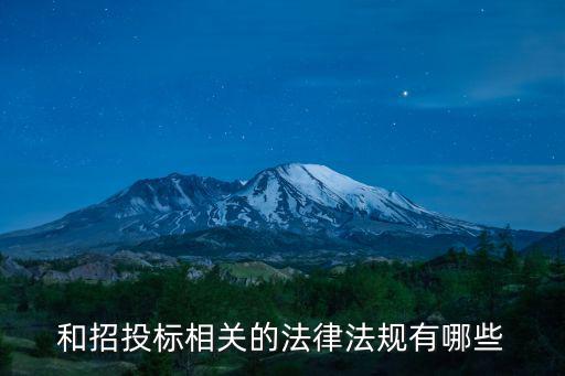 和招投標相關的法律法規(guī)有哪些