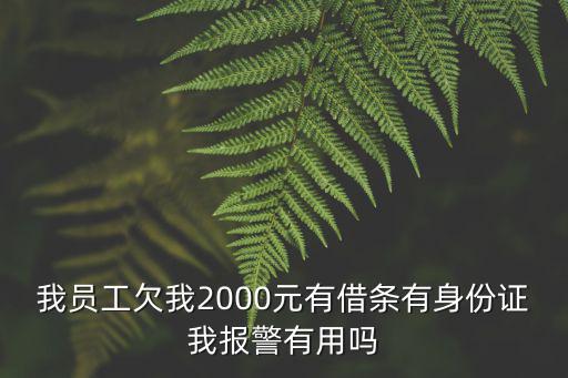 欠2000塊錢報(bào)警有用嗎，我員工欠我2000元有借條有身份證我報(bào)警有用嗎
