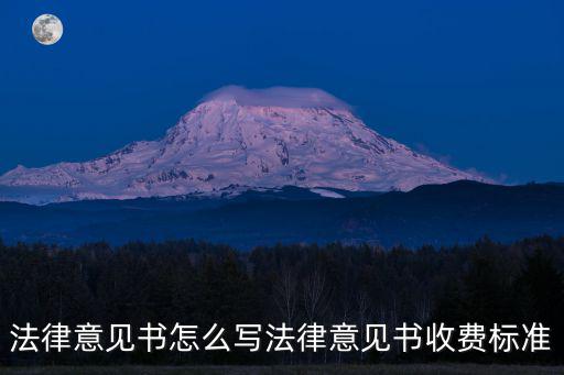 法律意見書怎么寫法律意見書收費標準